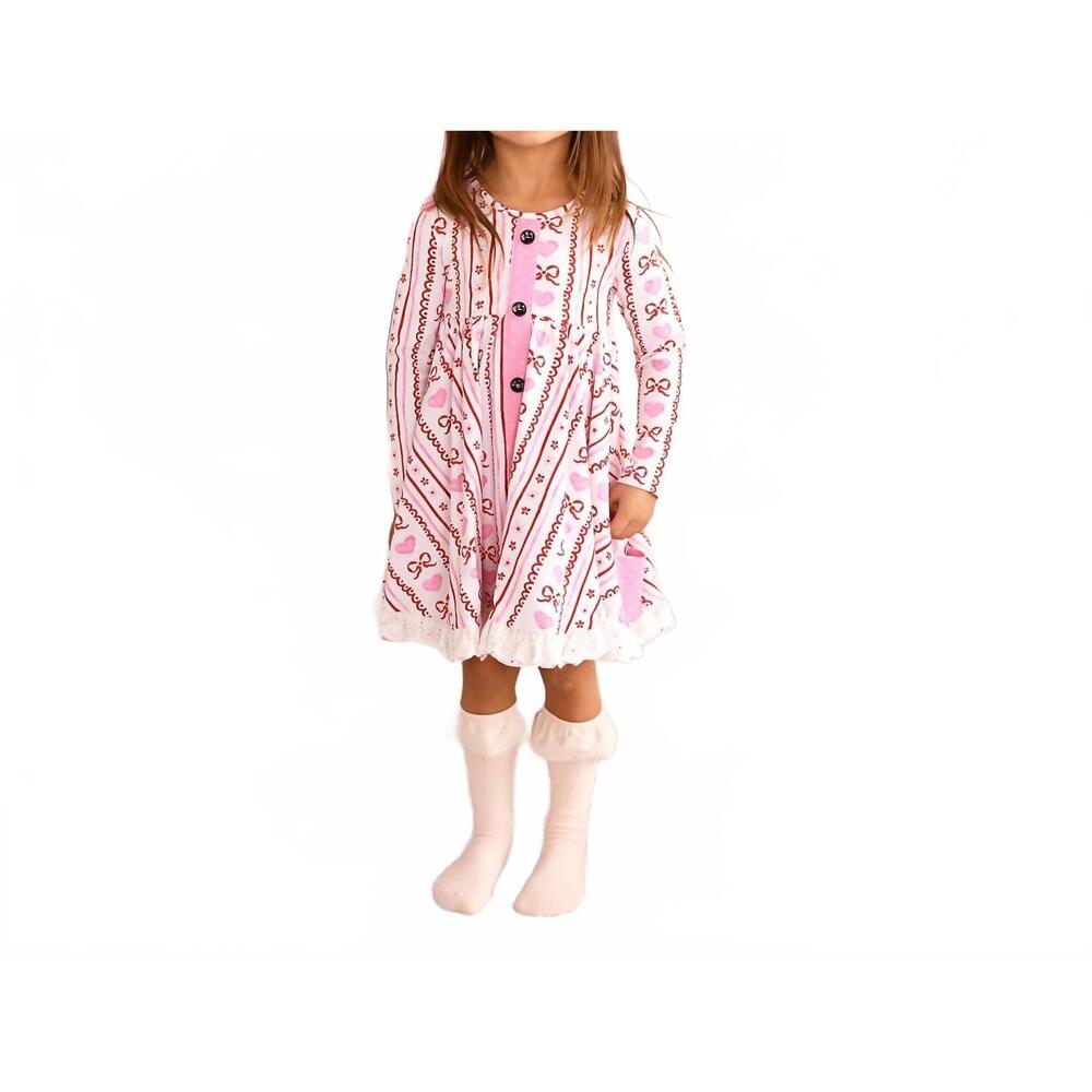 NEW GIGI AND MAX hallie button dress in pink